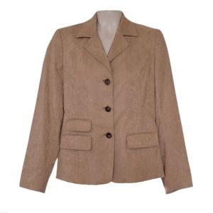 Liz Claiborne Faux Suede Jacket Business Casual Neutral Minimalist Indie Sleeze